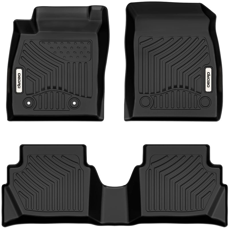 OEDRO Floor Mats Floor Liner Fit for 2018-2022 Ford EcoSport (US Model Only), 1st and 2nd Row: Front & Rear Full Set, Black TPE All Weather Guard - Image 1